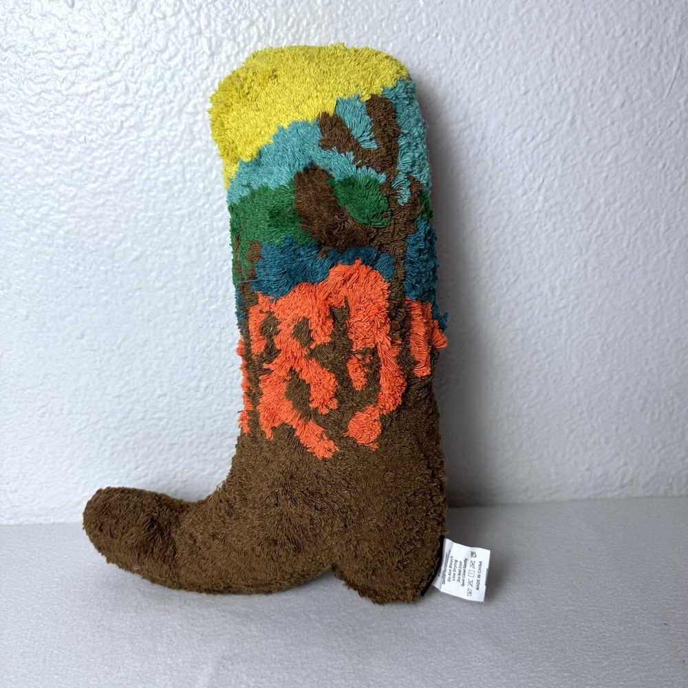 Cowboy Boot Throw Pillow Horizon Finds RMW Western Home Decor Desert Scene Boho